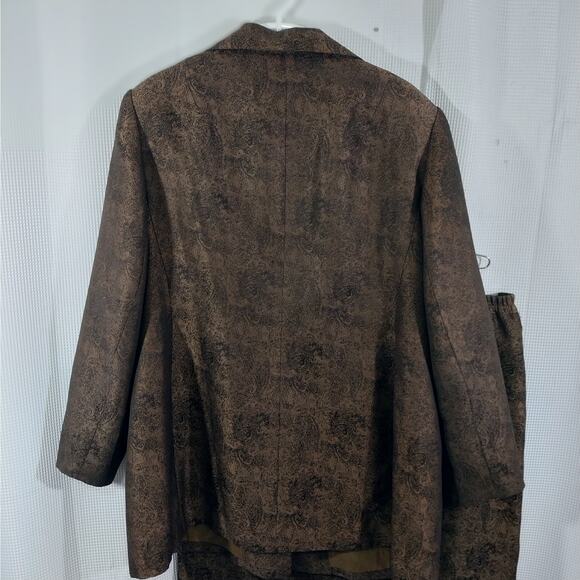 MORGAN MILLER! FAB BRONZE/BLACK ABSTRACT SWIRL PATTERN 2 PC SKIRT SUIT! SZ 24W - Picture 9 of 13